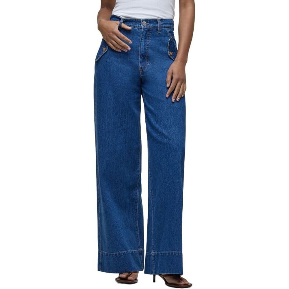 Hudson Jeans Womens  James High Rise Trouser Wide Leg Jean